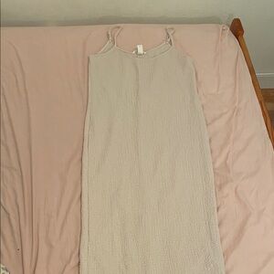 H&M Cream Textured Maxi Dress